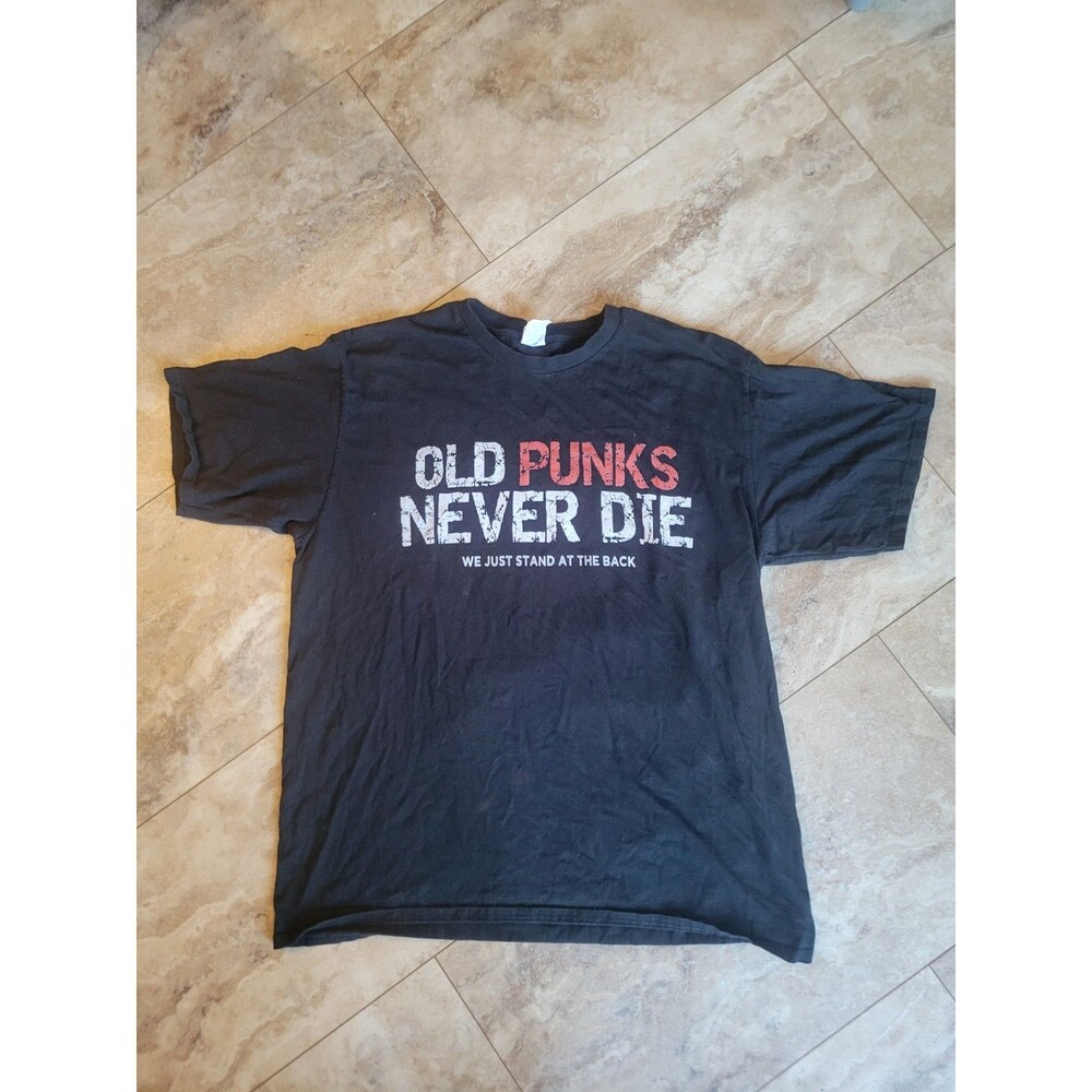 Old Punks Never Die Black Tshirt Sz XL
